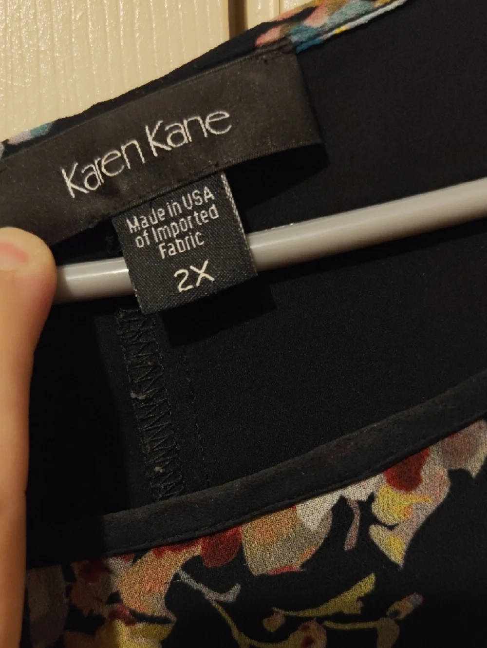 Karen Kane Black Floral Print Blouse - Picture 2 of 5